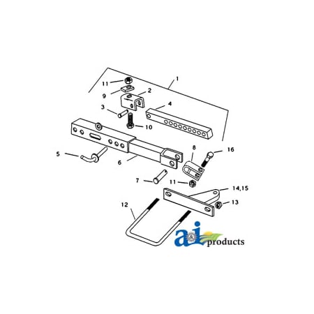 A & I Products U-Bolt- (Ref. 12) 6" x8" x0.5" A-C5NN16N321A